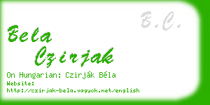 bela czirjak business card